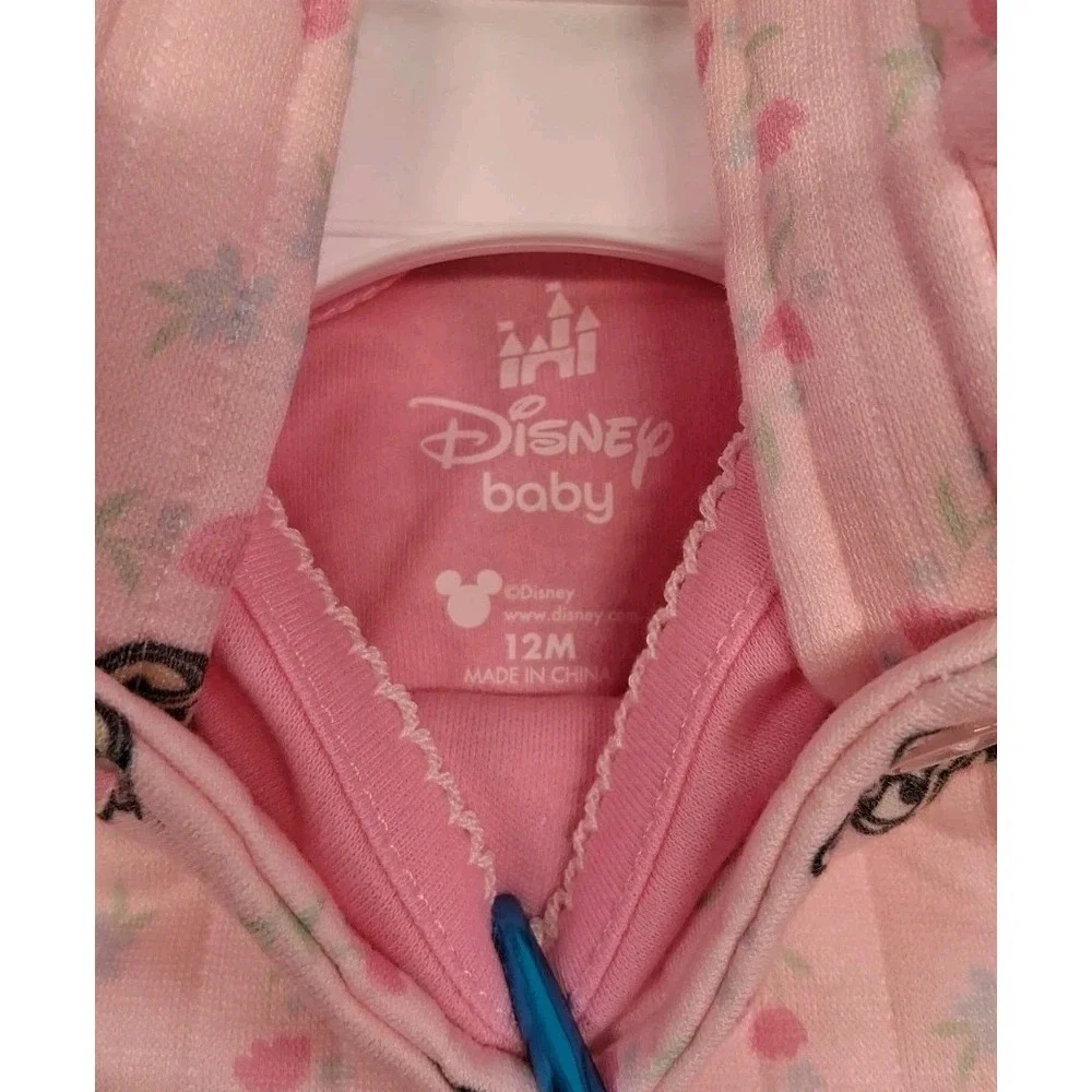 Disney Baby Minnie & Daisy Romper 2-Piece Frilled Set Pink Quilted SZ 12 mos